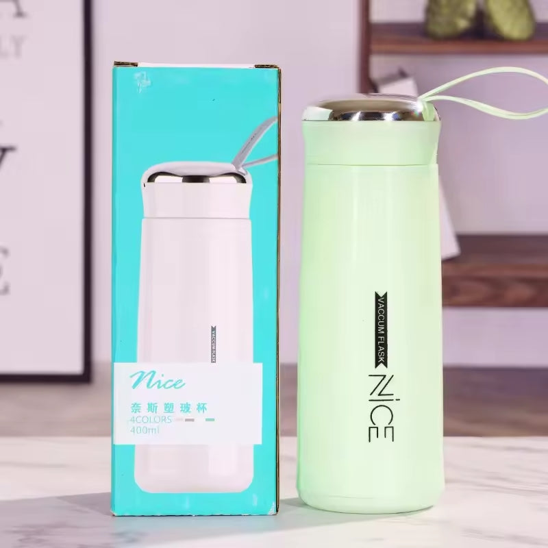 Glass Water Bottle 400ml | Mini Vacuum Flask