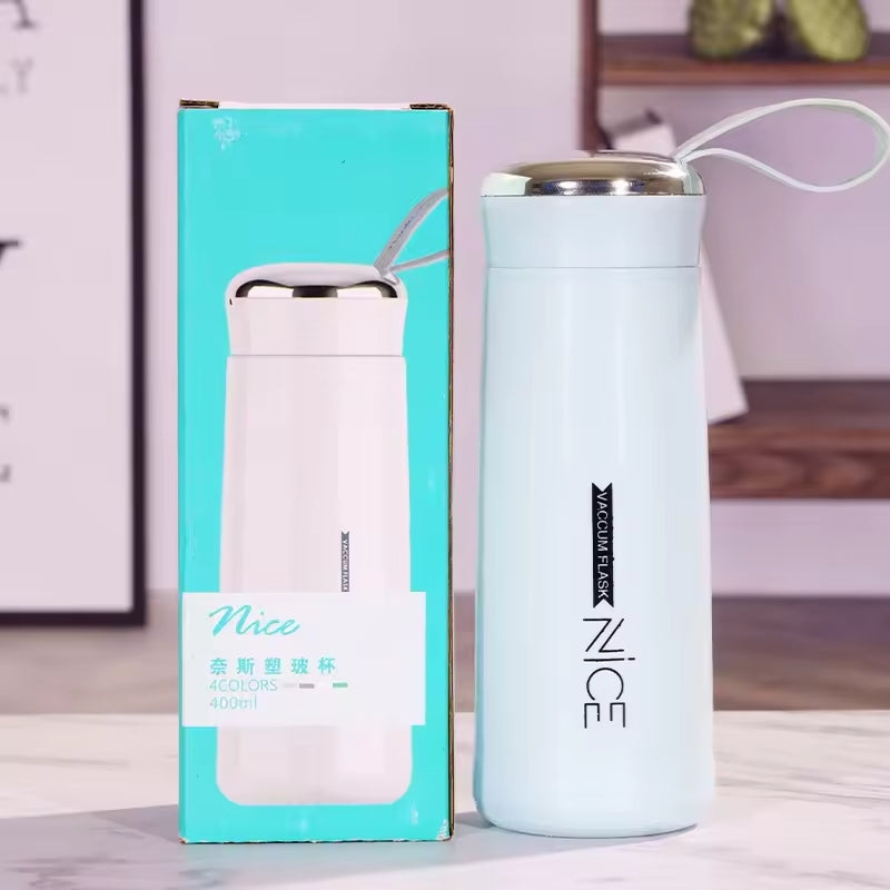 Glass Water Bottle 400ml | Mini Vacuum Flask