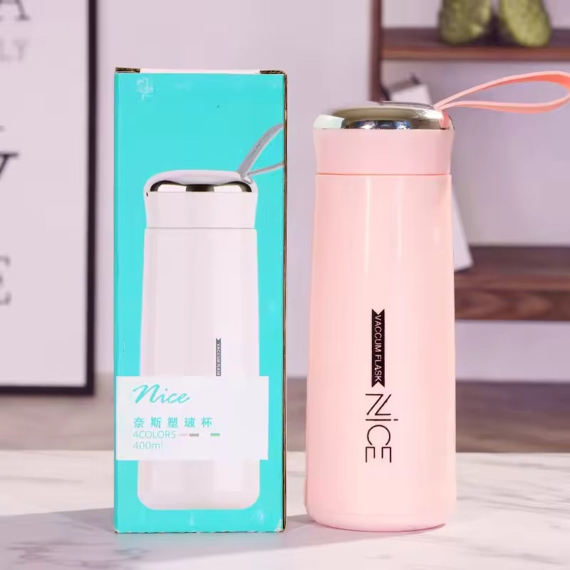 Glass Water Bottle 400ml | Mini Vacuum Flask