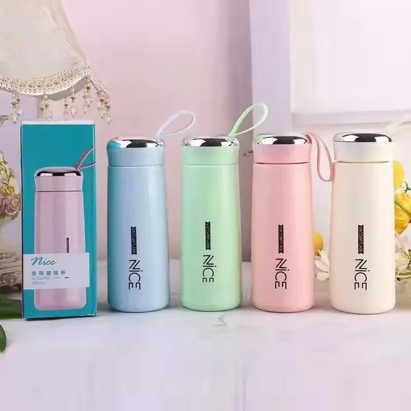 Glass Water Bottle 400ml | Mini Vacuum Flask