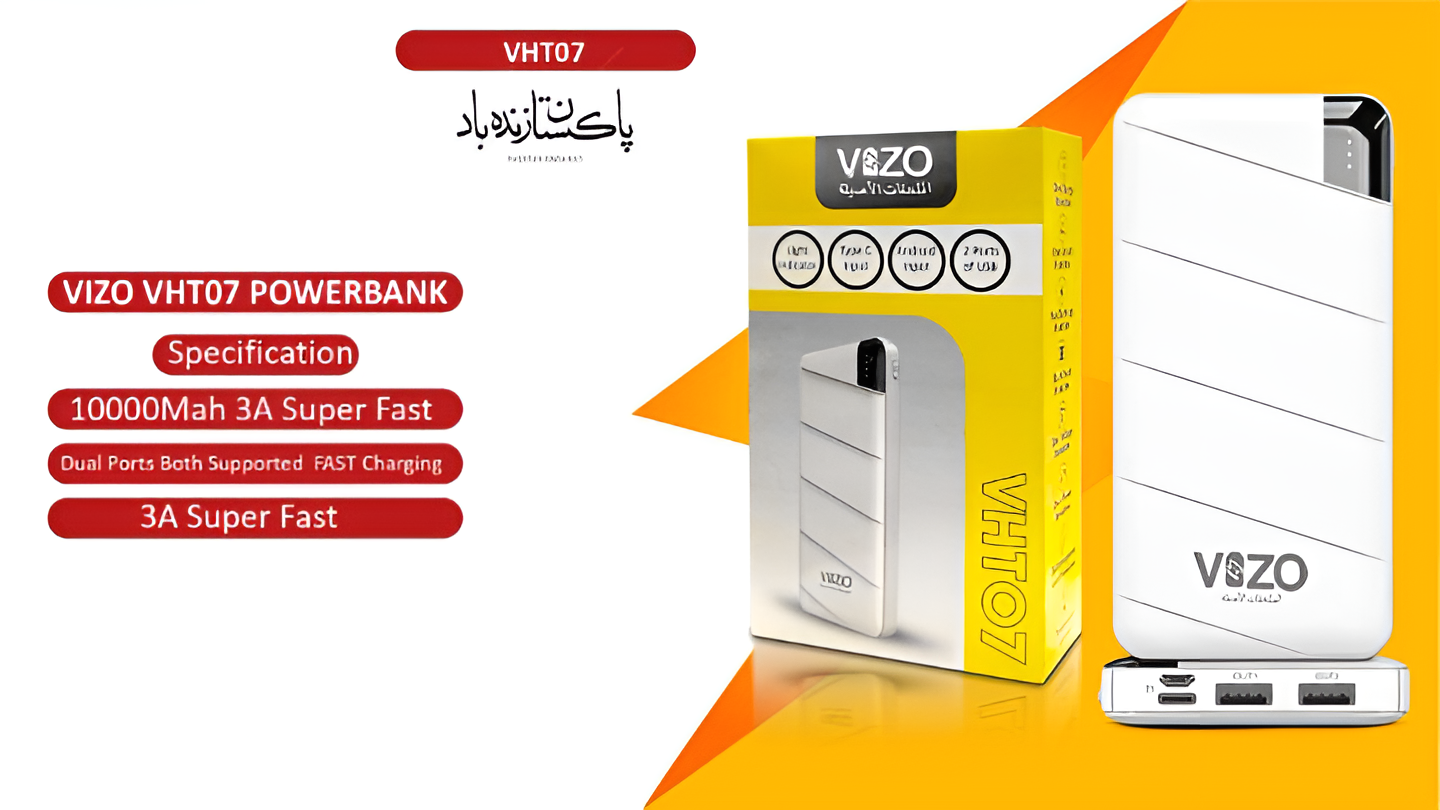 VHT-07 10000mAh Power Bank for Android Mobile with dual ports and fast charging capabilities