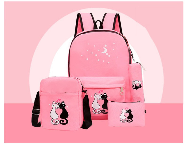 4-Piece School Bag Set for Kids | Black