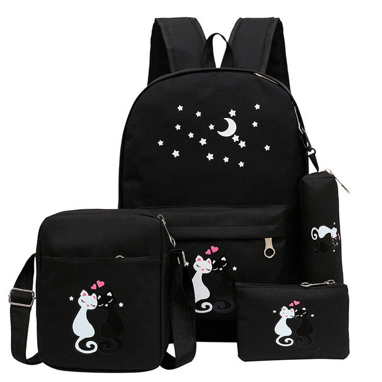 4-Piece School Bag Set for Kids | Black