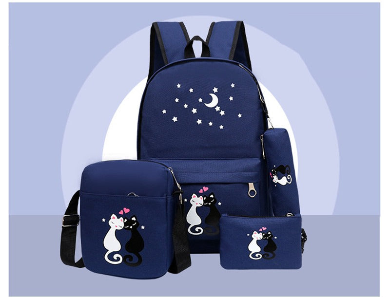 4-Piece School Bag Set for Kids | Black