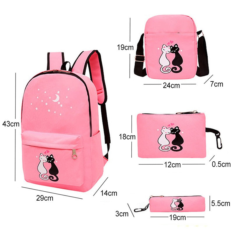 4-Piece School Bag Set for Kids | Black