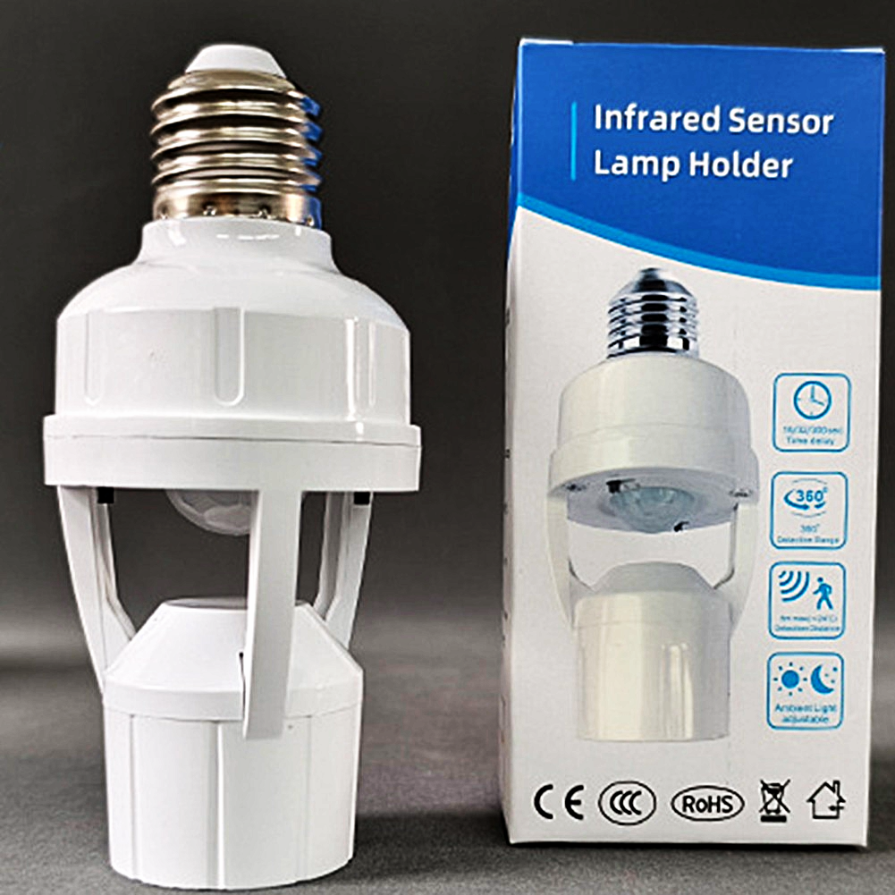 Smart Infrared PIR Motion Sensor E27 Bulb Holder Auto On Off