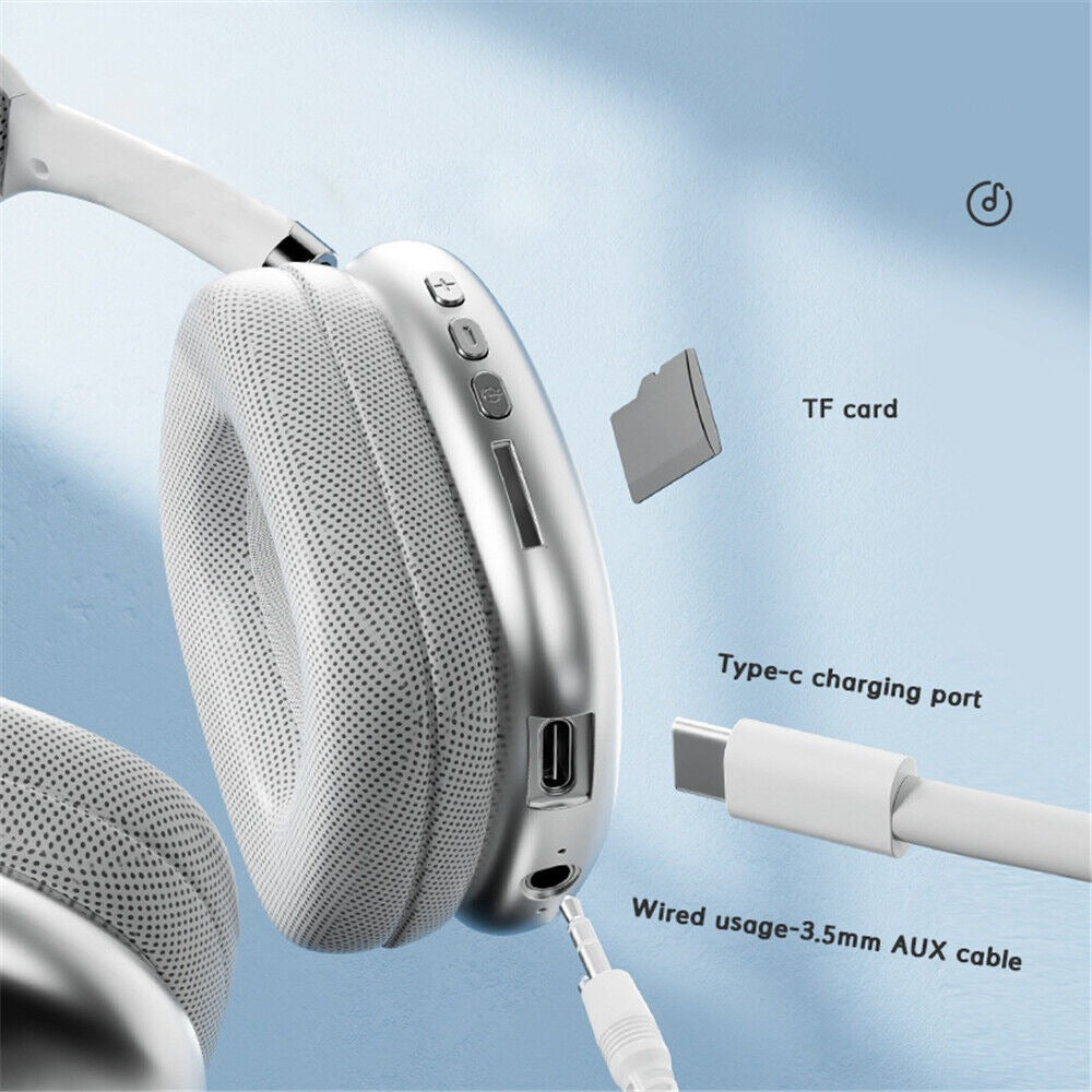 P9 Wireless Bluetooth Headphones stylish design in blue color, showcasing modern aesthetics and advanced features.