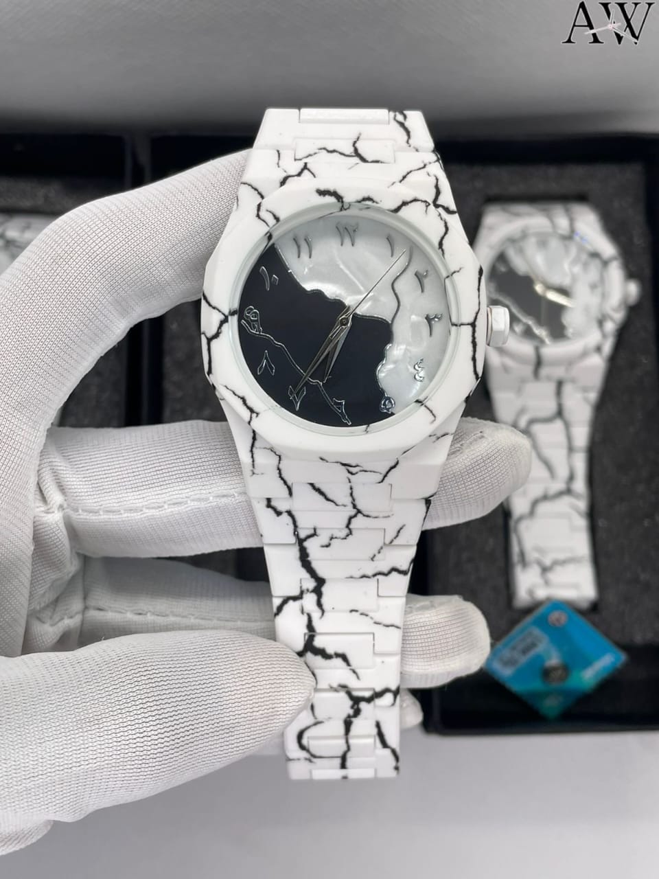 Arabic Aura White Marble Edition Watch