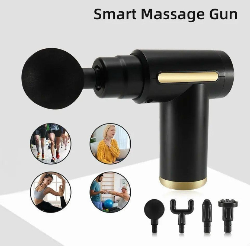 Smart Massage Gun for effective muscle recovery and relaxation, featuring multiple attachments for versatile use.